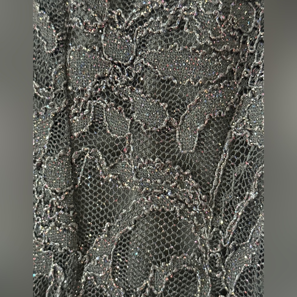 B Darlin Charcoal Lace Maxi Dress - Picture 3 of 5